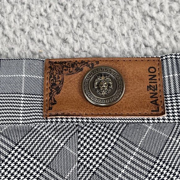 Lanzzino Gray Checkered Men' dress pants size 34x34 - Picture 4 of 10